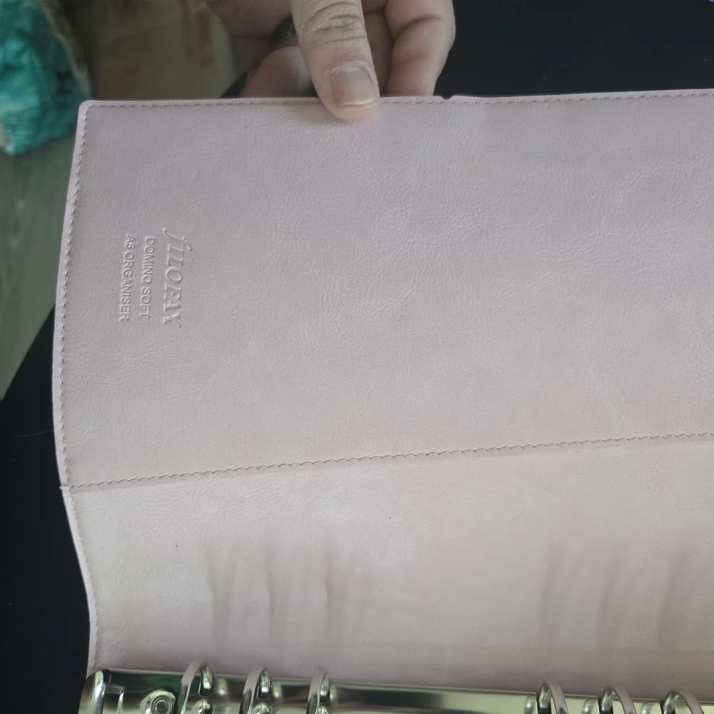filoFAX Pink Faux Leather Traveler's Notebook with Mint Elastic